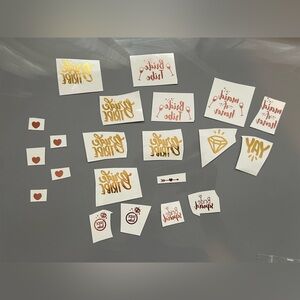 Gold and Rose Gold Bachelorette Temporary Tattoos set